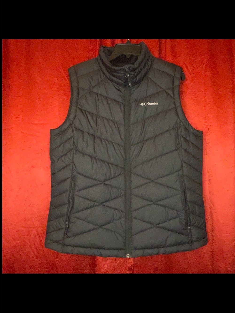 Columbia Womens Heavenly Puffer Vest XLarge Black Omni-Heat Pockets Insulated